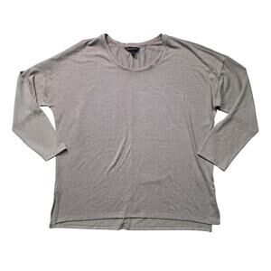Banana Republic Women's Soft Knit Sweater Top Women’s XL Gray High-Low Hem